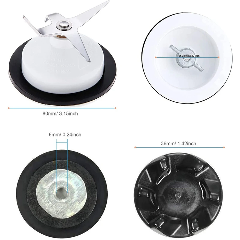 AD-9704230 Blender Coupler Replacment Parts for Kitchenaid,4 Leaf Blender Blade and Blender Coupler with Spanner