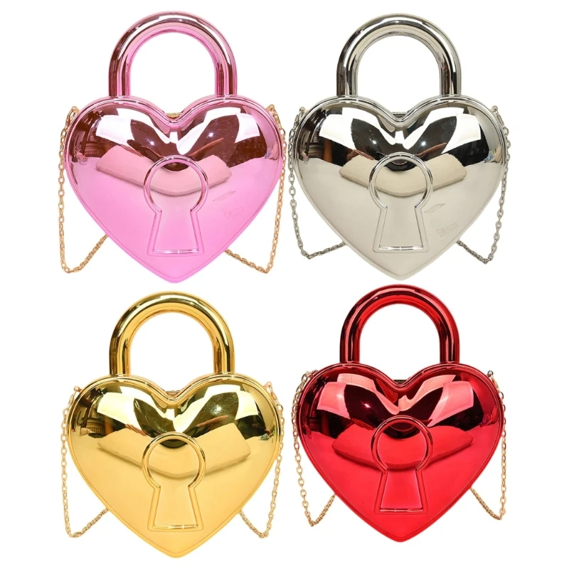 

Heart Handbag Acrylic Evening Bags Shoulder Crossbody Bag for Women Girls