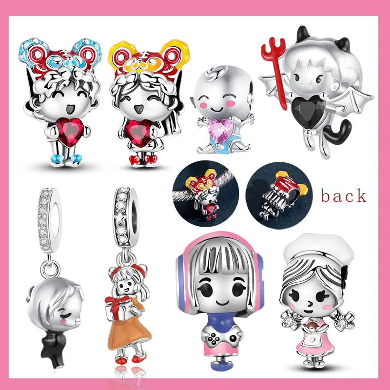 

Стерлингового серебра 925 пробы для мальчиков и девочек, очаровательные бусины принцессы и принца, подходят для оригинального браслета для женщин, сделай сам, изготовление ювелирных изделий, подарки