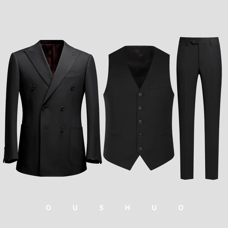 Le361traje de doble botonadura de estilo británico para hombre, traje formal informal, vestido de banquete de boda para novio