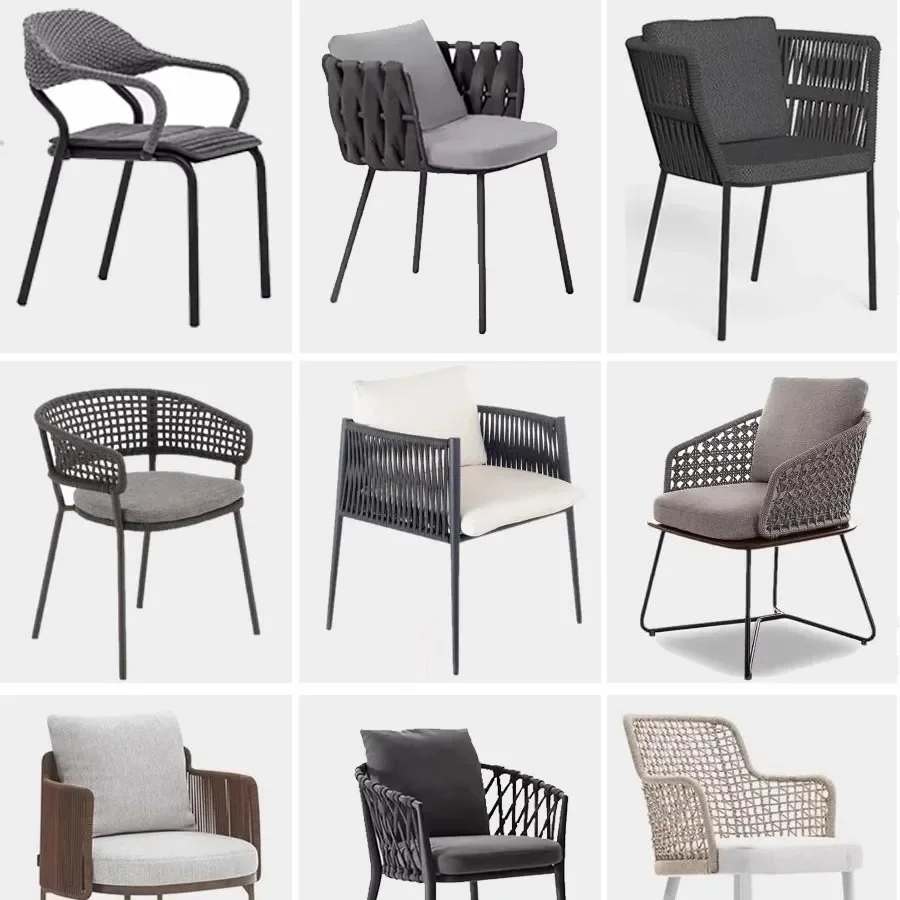 Outdoor tables and chairs, courtyard leisure rattan chairs, garden stainless steel tables, open-air coffee tables