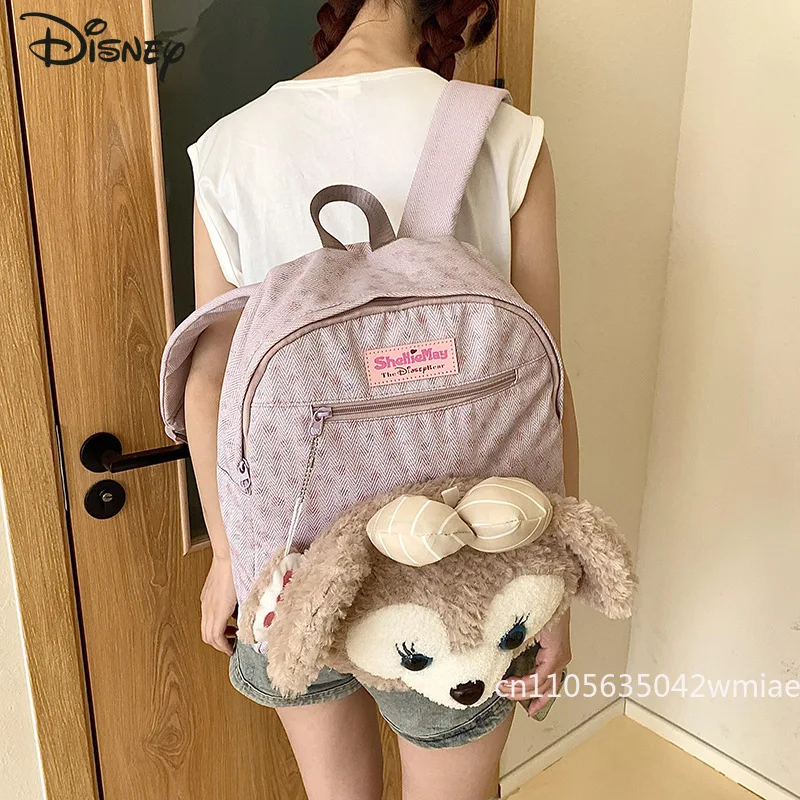 Disney 2025 New Women's Backpack High Quality Casual Lightweight Travel Backpack Fashionable Simple Versatile Girl Doll Backpack