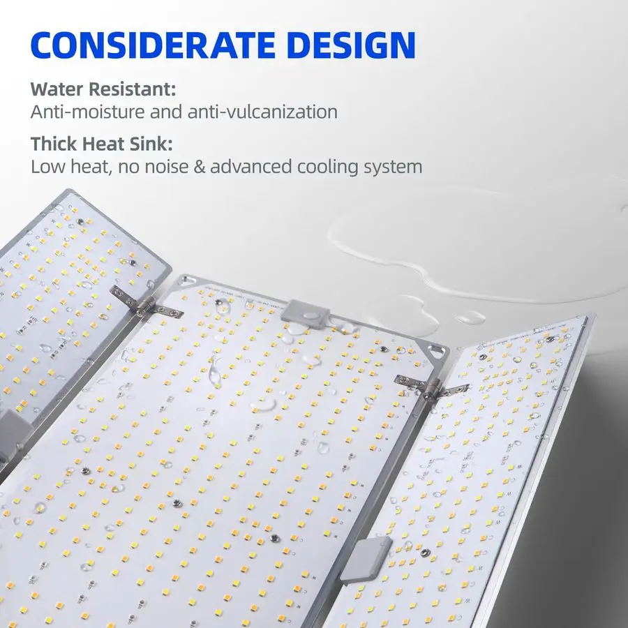 4x4 تنمو أضواء للنباتات الداخلية الطيف الكامل، BU2000 عكس الضوء، لوحة إضاءة LED قابلة للتعديل، 816 LEDs، PPFD عالي، Plant Li #6
