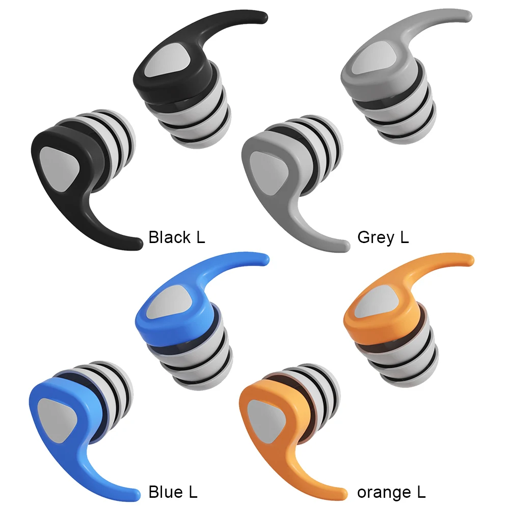 Silicone Noise Reduction Earplug Reusable Waterproof Soundproof Ear Plugs Sound Blocking Earplugs for Travel Work Sleep Swimming