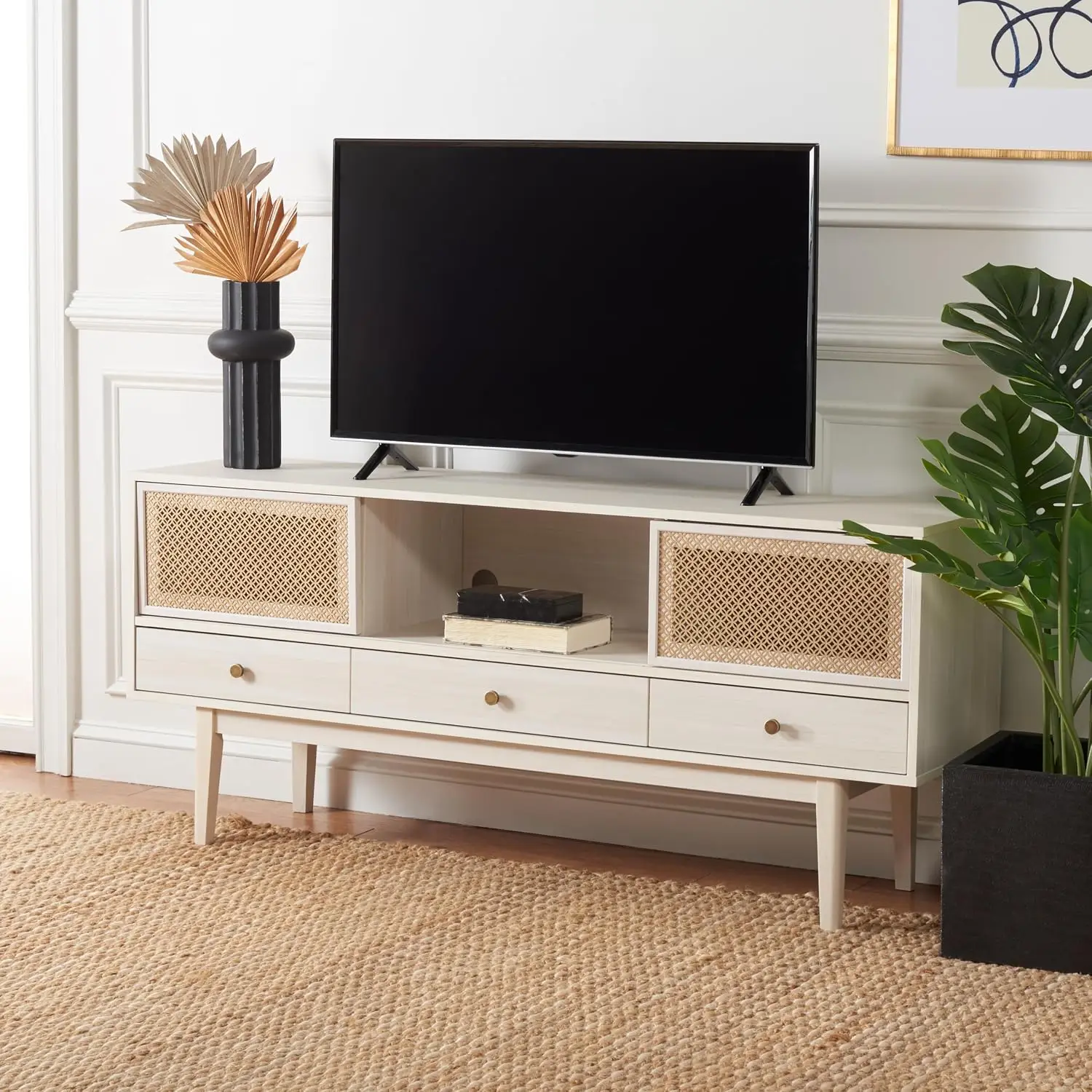 White & Gold TV Stand for 65