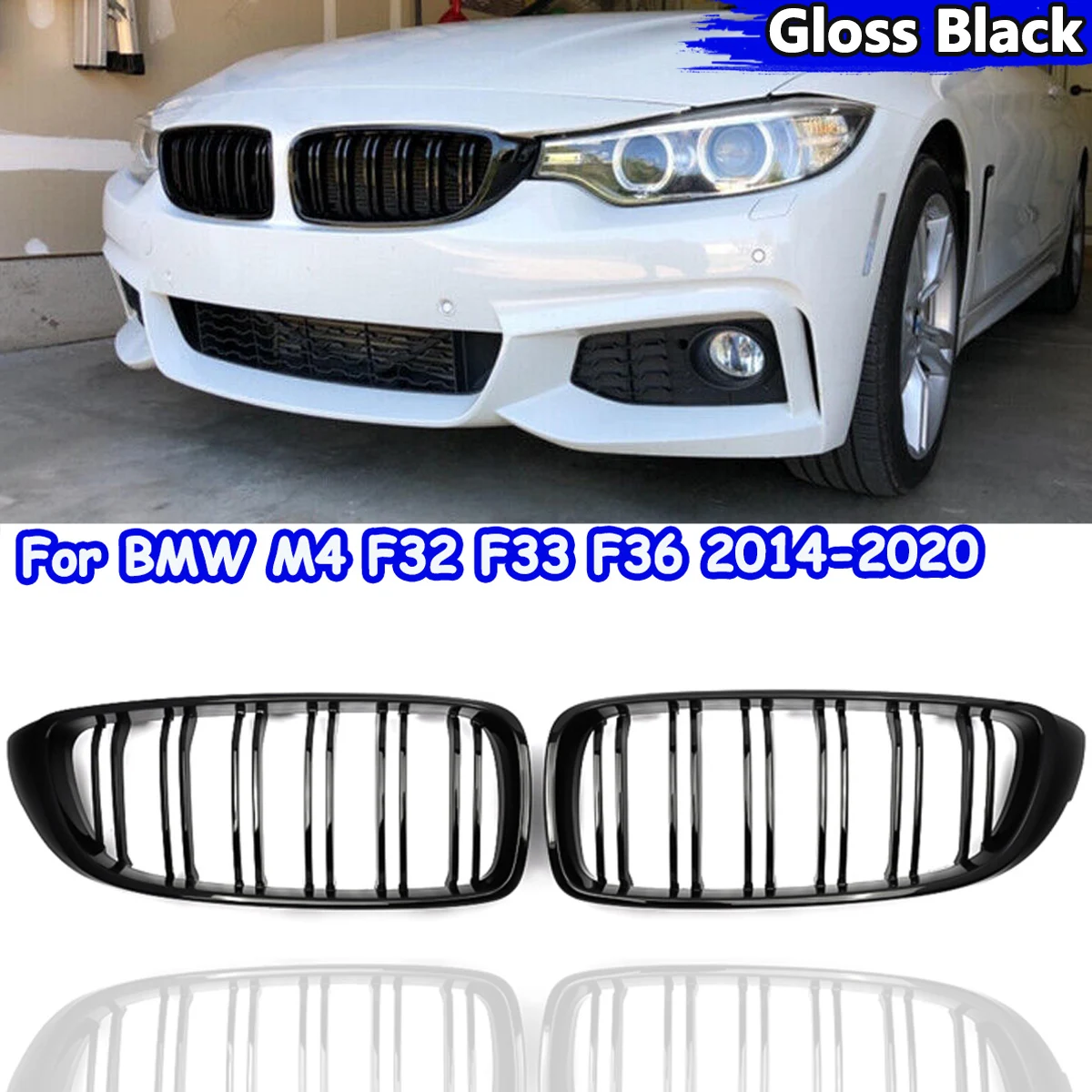 

SAIQINGSP CAR Accessories Gloss Black Grill TOOLS For BMW 4 Series F32 F33 F36 F82 F83 2013-2020 420i 428i 430i 435i 440i 418d