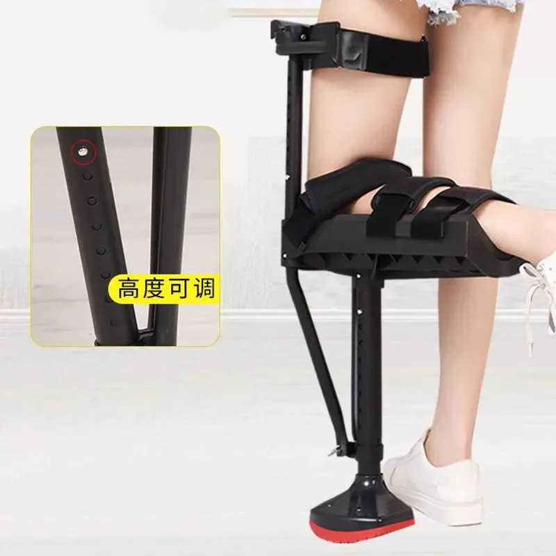 Support-Free Walking Aids Knee Walker Single-Leg Telescoping Assisted Walking Stick Hands Free Crutch Leg Knee Mobility Support