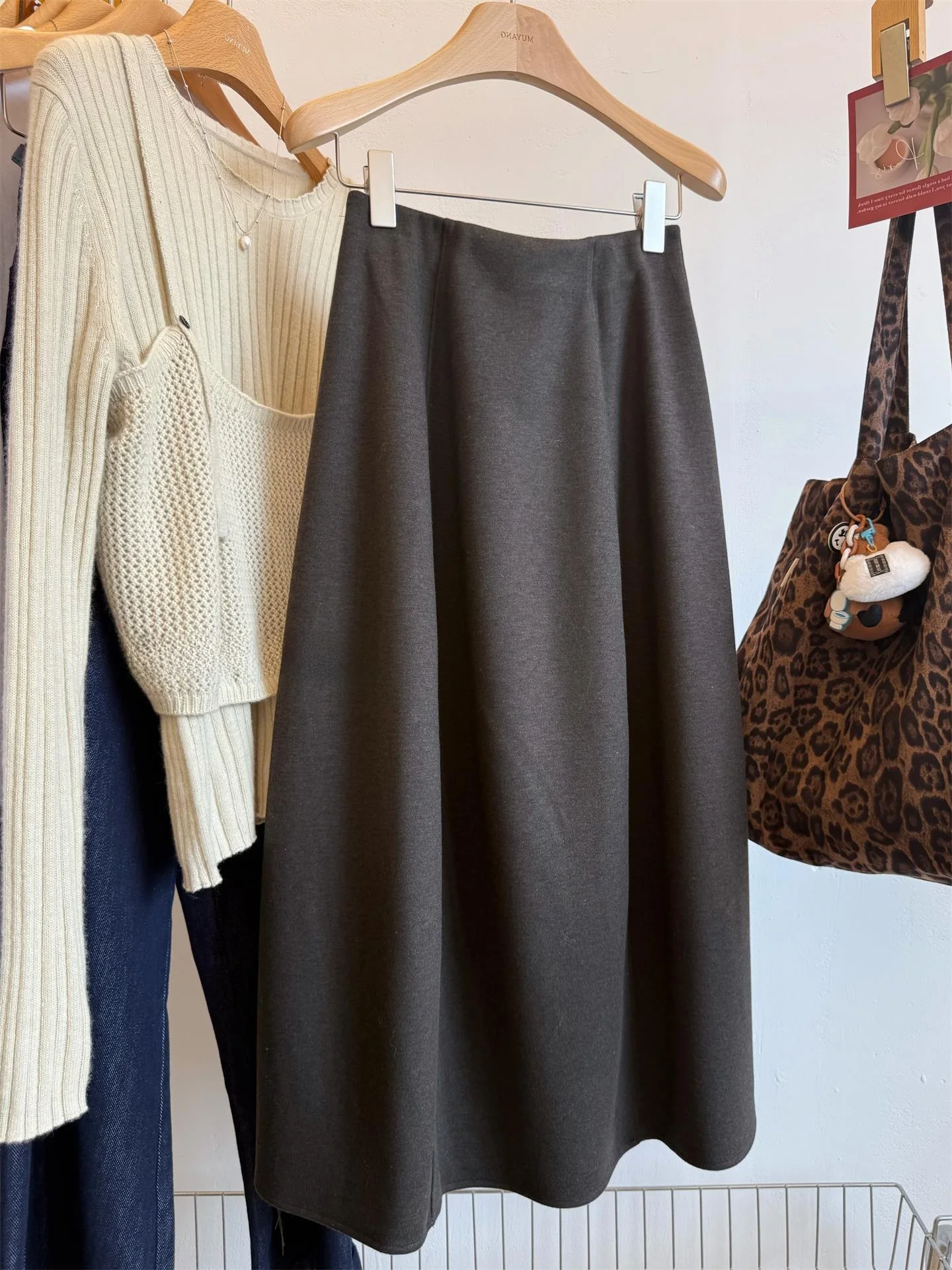 تنورة حريرية صوفية منتصف الخصر Batwing القرد Ciwalk زهرة برعم صورة ظلية المرأة Faion سوبر التخسيس منتصف طول تنورة #1