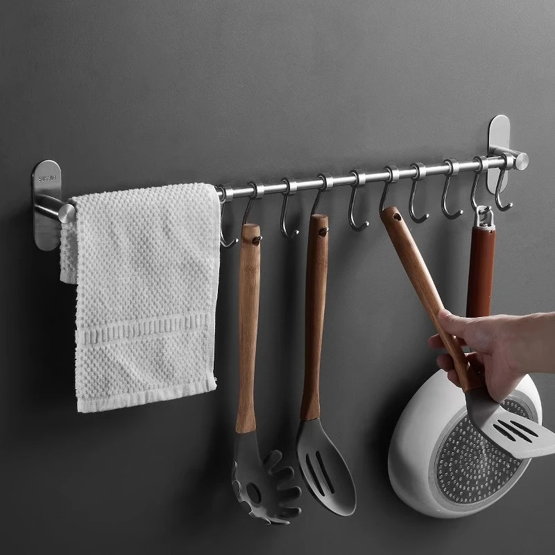 Stainless Steel Heavy Duty Wall Hook Rustproof Non-Slip Hanger Space Saving Kitchen Organizer Tool Rack for Home Garage Genuine