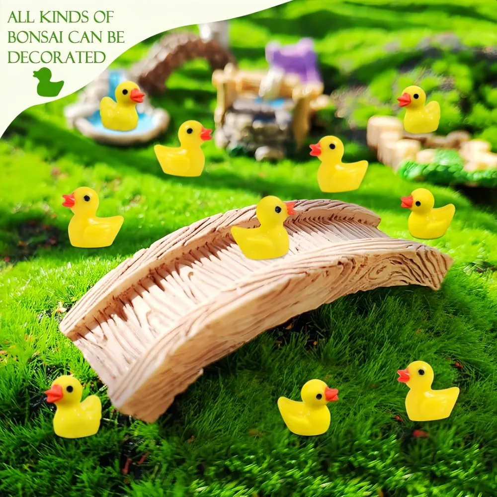 50/30/20pcs Creative Resin Yellow Duck Mini Bulk Ornament for Car Handmade Materials Micro Landscape Ornament Micro Model Props view 6