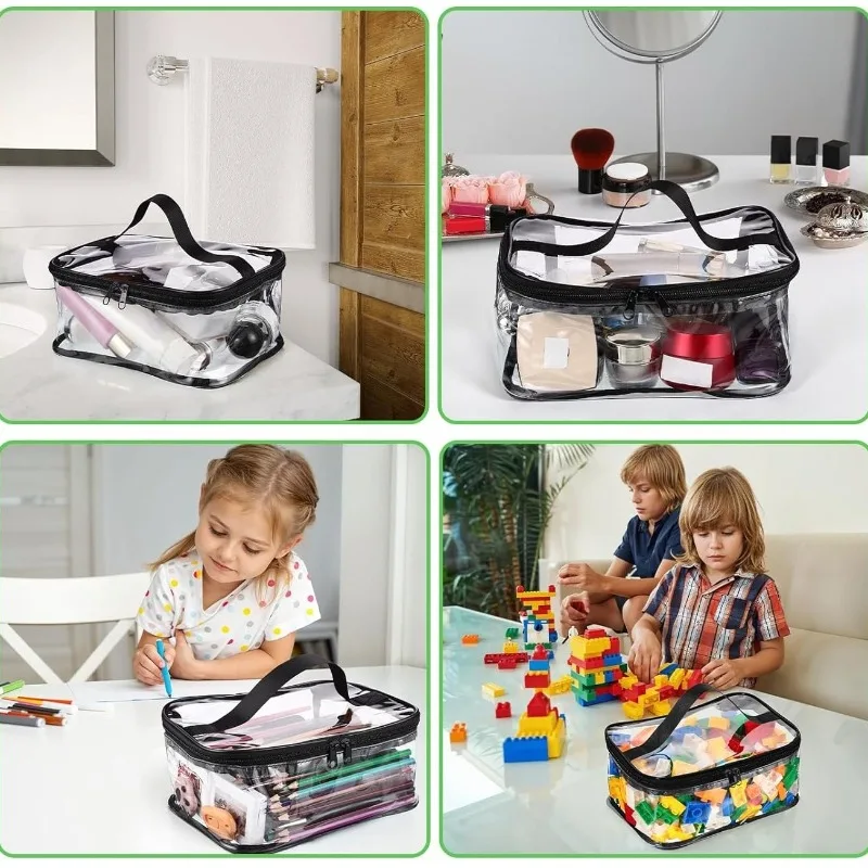 Transparente Reißverschluss-Spielzeugtasche mit Großer Kapazität, Wasserdichter Organizer für Kinder-Bauklötze, Puzzles und Puppen – Detail 8