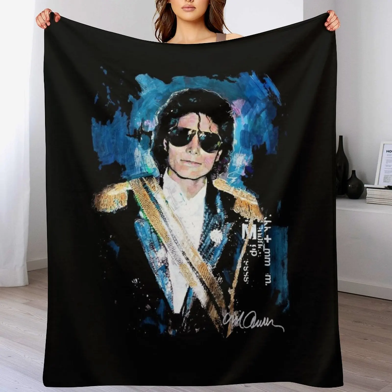 Michael 1984 Grammys Jackson Pop Art Portrait Throw Blanket Hair Thermals For Travel for winter Blankets