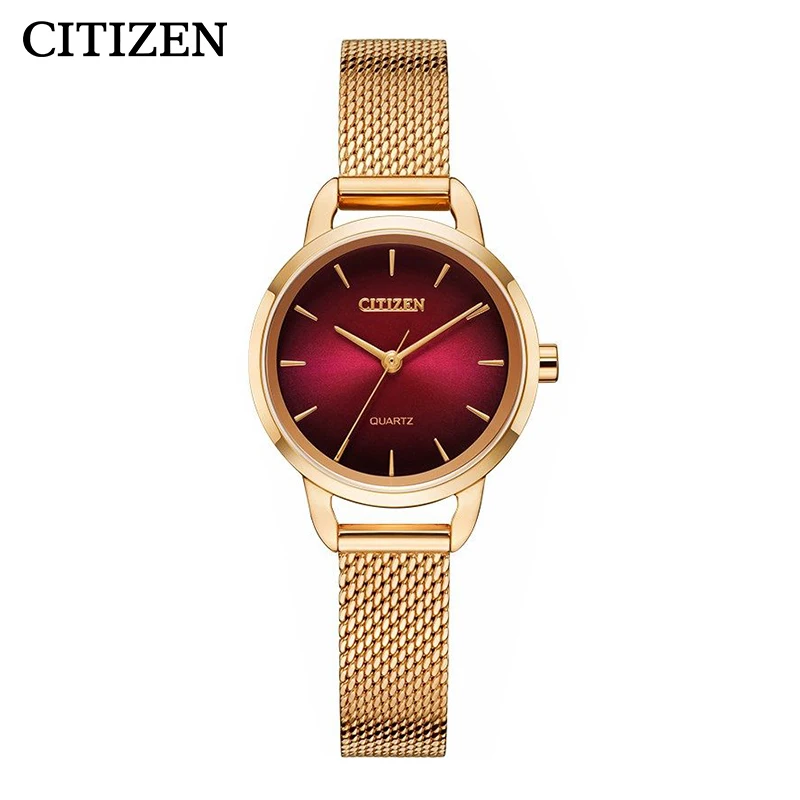 CITIZEN Juicy Tint Series Quartz Women\'s Watch Silver Dial Stainless Steel Strap Fashion Simple Gift Compact Watch EQ3000-58D