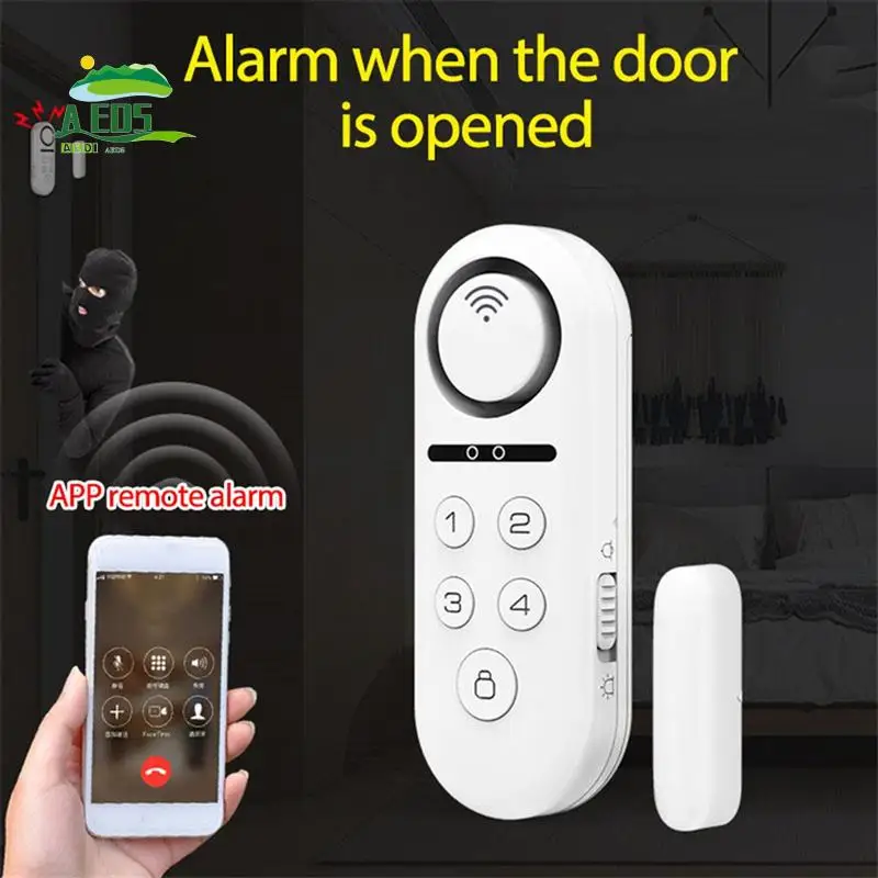 

AED5-Tuya умный датчик сигнализации для двери, окна, двери, магнитный пульт дистанционного управления, звуковой и световой пароль, умный дом Tuya