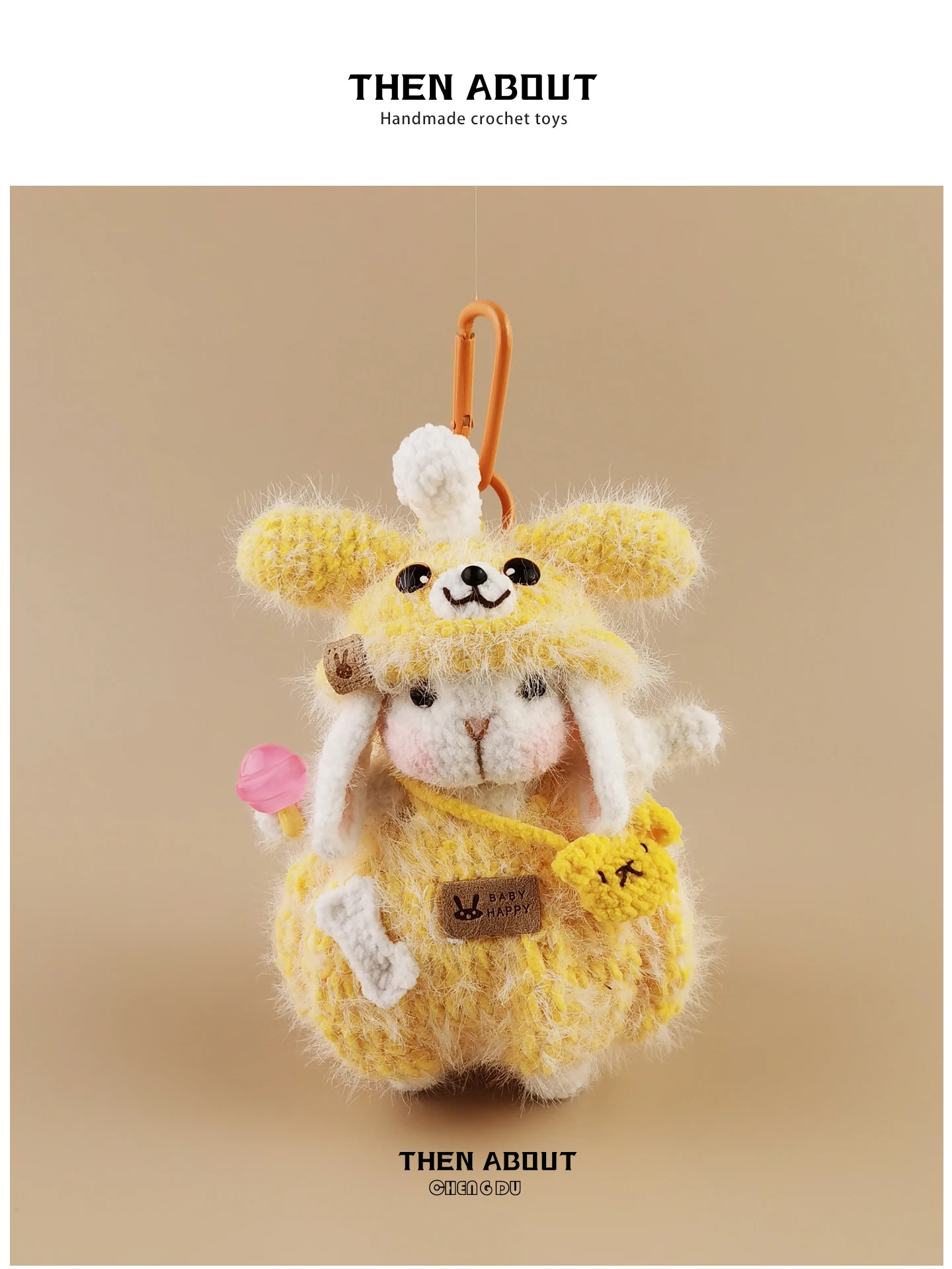 Cute Sugar Rabbit Doll Bag Charm Backpack Pendant Advanced Feeling Gift Bag Accessory Lovely Toy Polyester Material