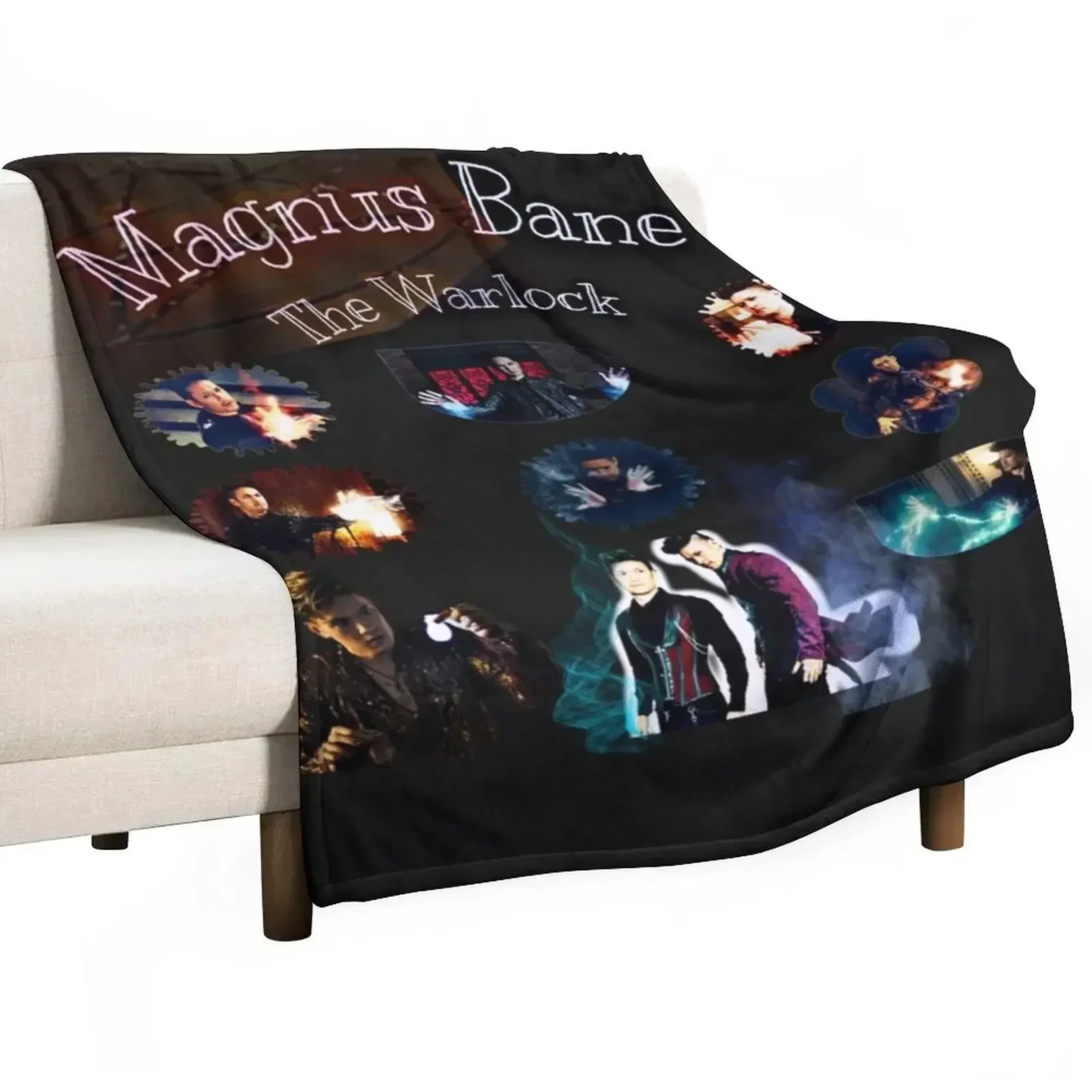 Magnus Bane The Warlock Throw Blanket Hairys Beach Soft Plaid on the sofa Blankets