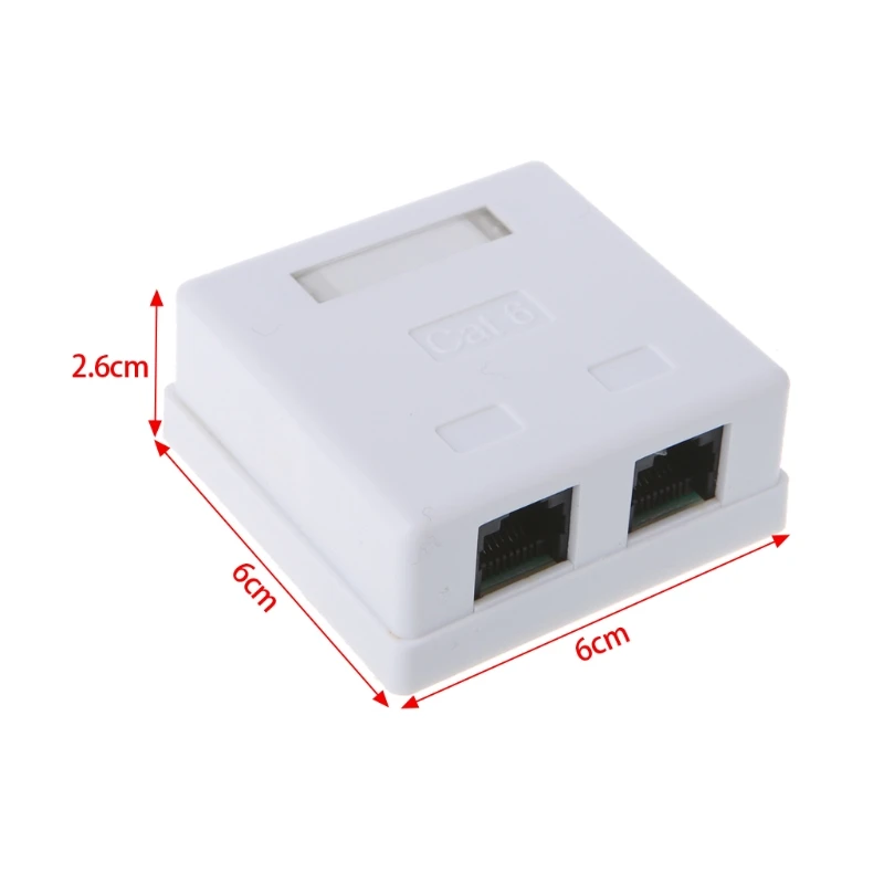 2-port Rj45 for Cat 6 Network Connector Box Cat6 Inline RJ45 Wall Coupler Jack Adapter for Desktop Extension Cable