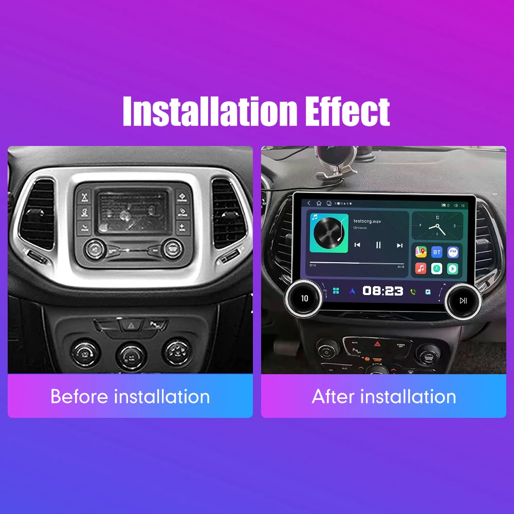 11.8 Inch 2K Double Knobs 2 Din Car Radio For Honda Compass 2017-2018 Car Radio DVD Multimedia Video Player Android Auto Carplay