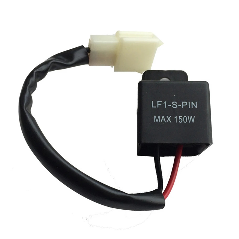 

Universal 150W 12Vdc Motorcycle Led Turn Signal Flasher Relay Waterproof 2-Pin Replacement Black Signal Rate Control Relay