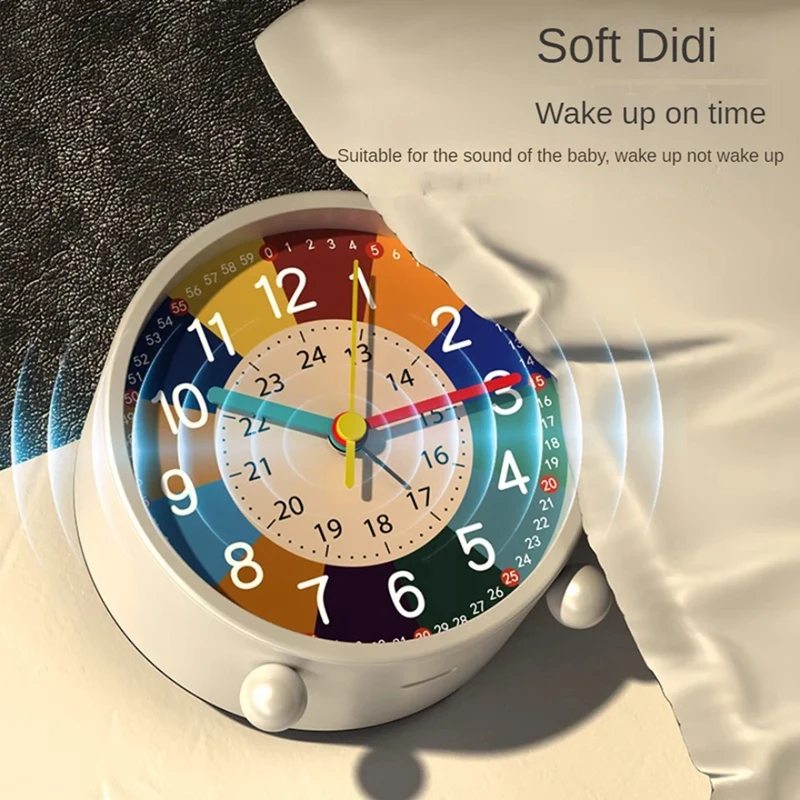 

Silent Alarm Clock Bedside Table Non-Ticking USB Table Clocks For Early Education Boys And Girls