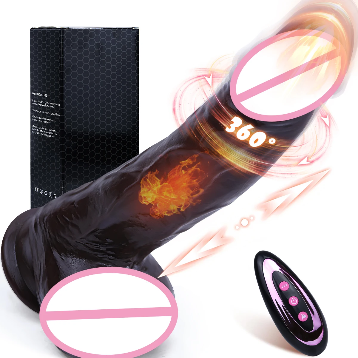 Remote control Telescopic Rotate Dildo for Women Silicone Beginner G-spot Stimulation with Strong Suction Cup for Adult Sex Toys