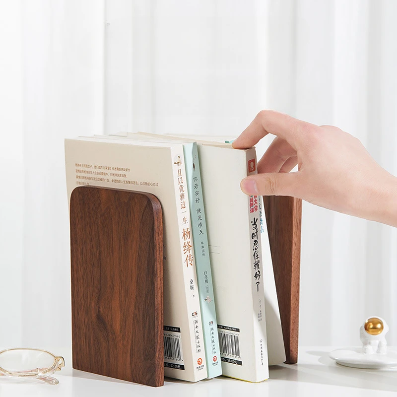 Solid Wood Book Stand, Simple Desktop Storage Ornaments, Household Creative, Movable Book Stand, File Book Leaning