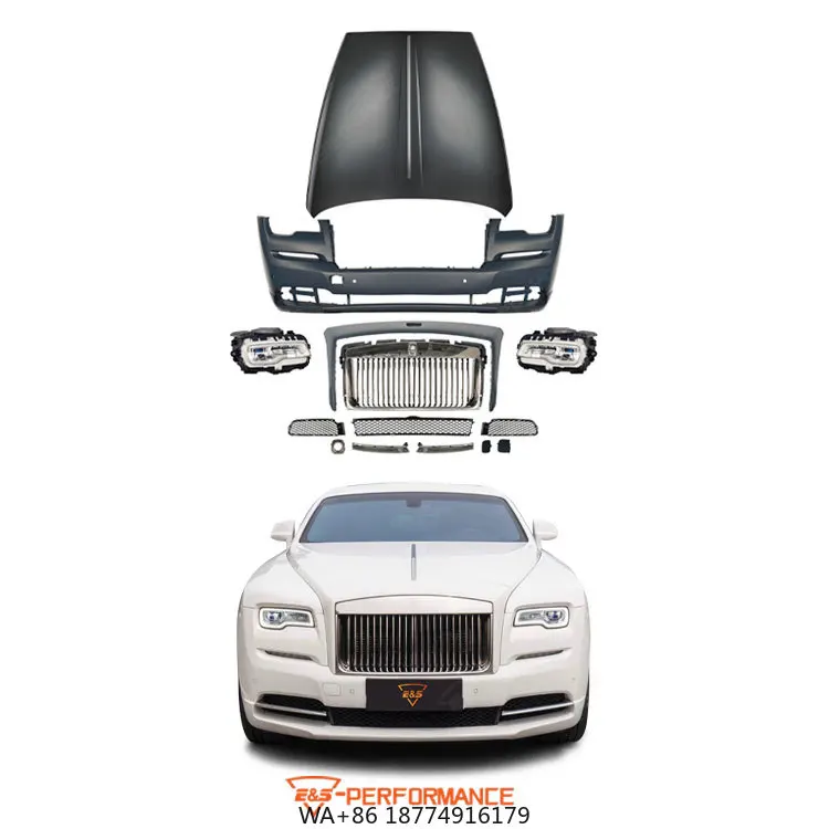 

New Body Kit for Wraith Front Bumper Grill Hood Headlight 2015 2016 2017 to 2021 Car Conversion Kit