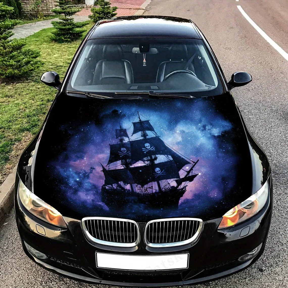 

Виниловая пленка на капот автомобиля «Пиратский корабль в галактике» — водонепроницаемая, самоклеящаяся, наклейка для защиты поверхности для двигателя автомобиля, Realisti