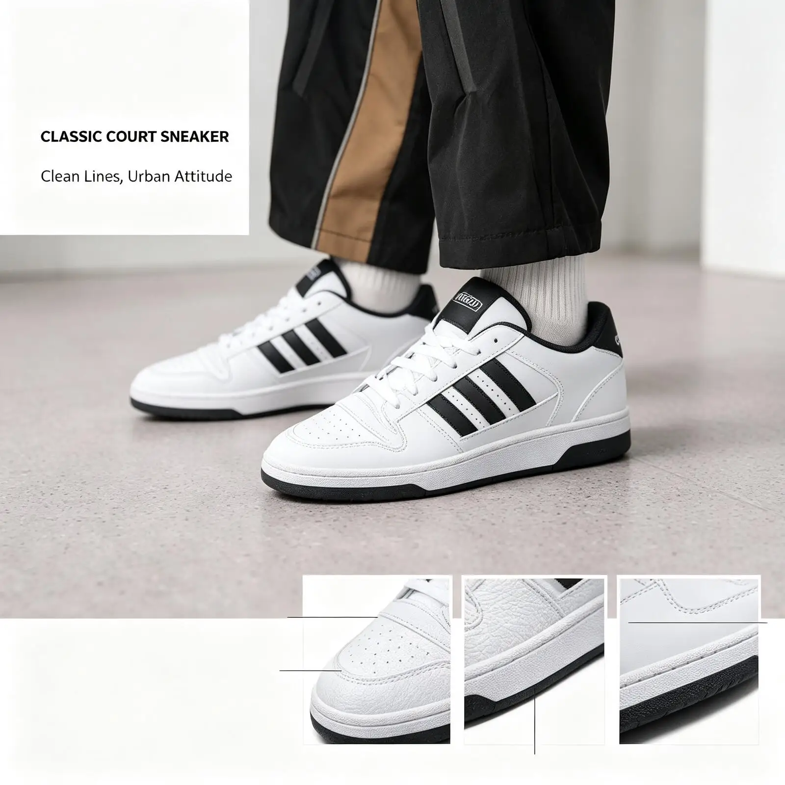  Adidas BREAK START JR324 Low‑top Board Shoes Synthetic Leather Upper Textile Lining Rubber Outsole Casual Street Sneakers