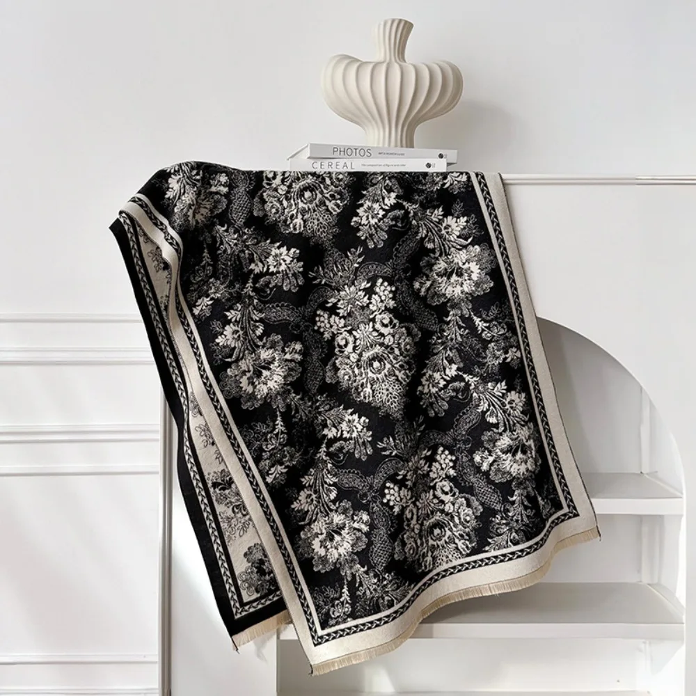 

Элегантный двусторонний жаккардовый шарф, ветрозащитный теплый кашемировый шарф, толстый зимний шарф на осень-зиму