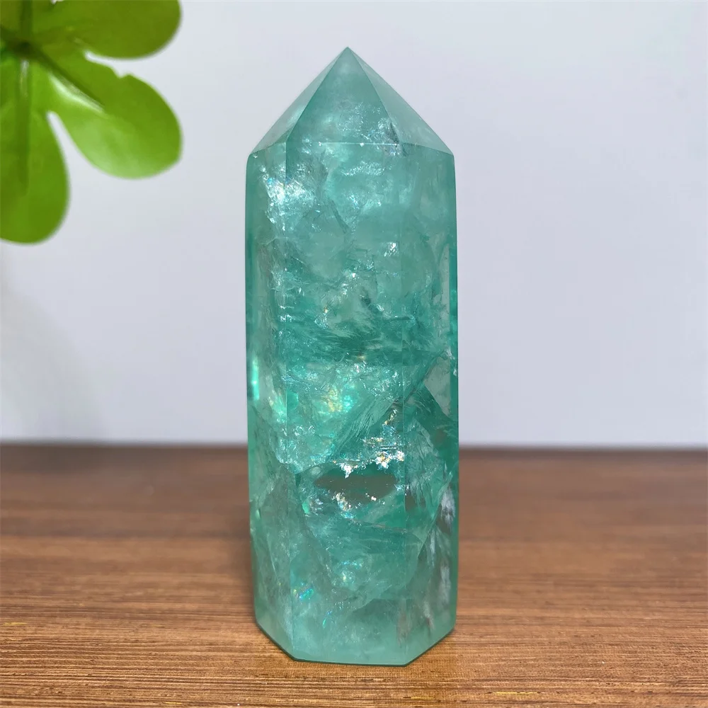 Natural  Rainbow Blue FluoriteTowers Ocean Healing Spiritual Gemstone Housewarming Obelisk Mineral Office Home Decoration Gifts