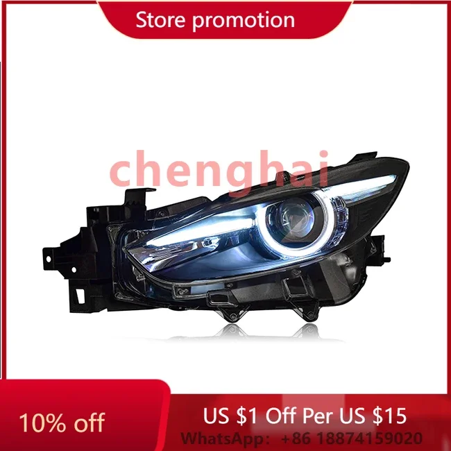 

Car Accessories Head Lamp For Car 2017-2019 Mazda 3 Axela Headlights Fog Lights Daytime Running Lights DRL H7 LED