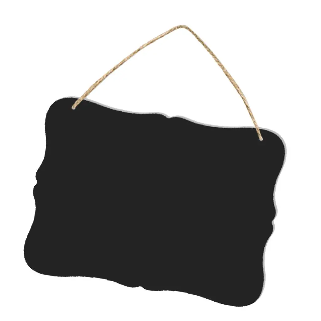 Wooden Message Blackboard Hanging Chalk Board Double Sided Decoration Sign for Party Events and Festive Occasions
