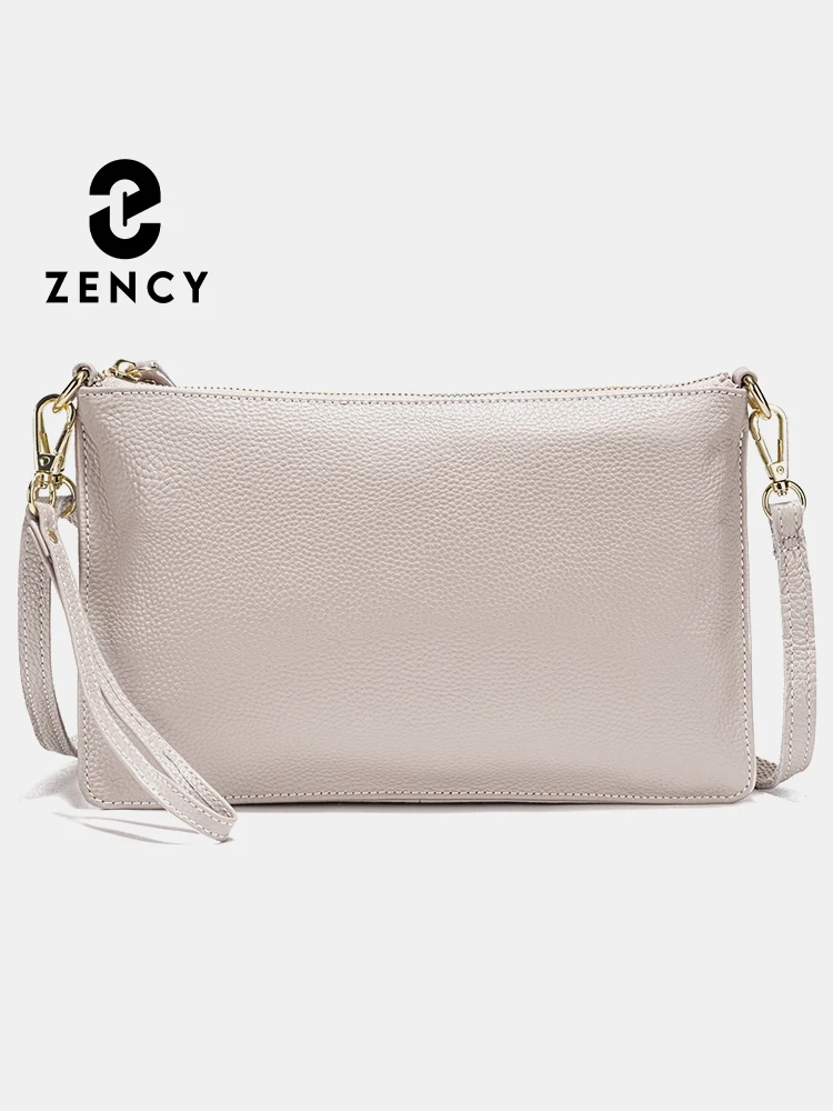 Zency Casual  Women Shoulder Bag Top Layer Cowhide Leather Handbag Large Capacity Female Crossbody Bag Clutch For Work Shopping