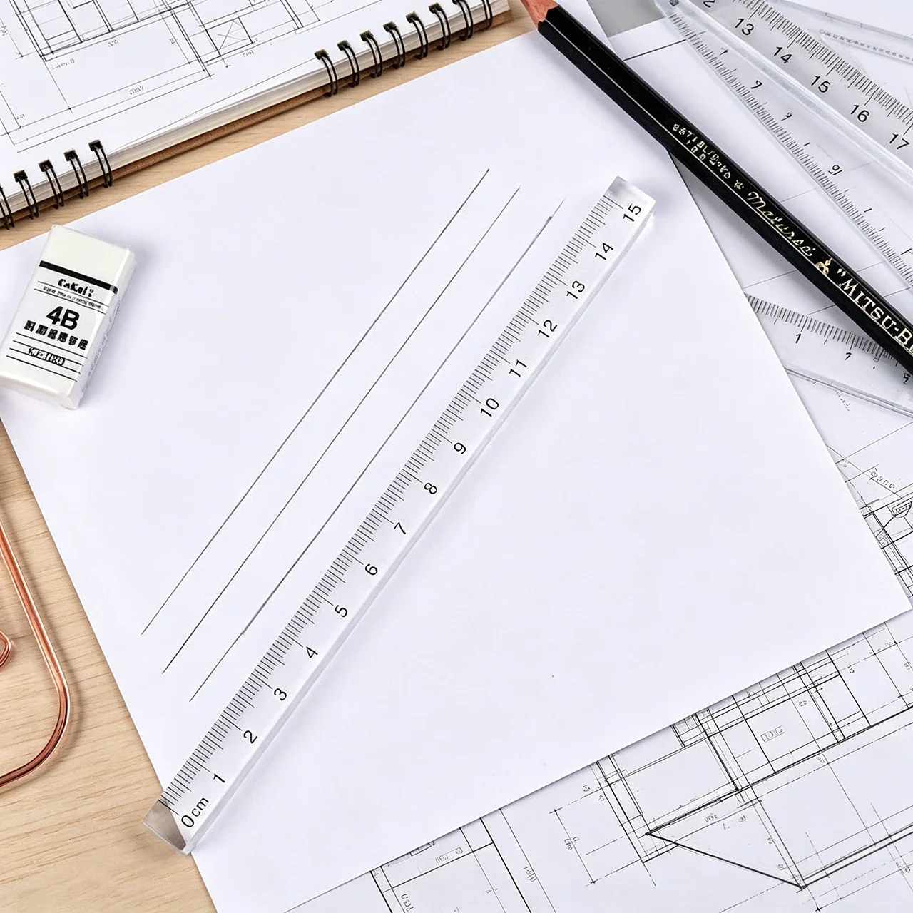 15/20/30cm Clear Acrylic Ruler - Thickened 3D Four-Edge Design for Office, Student & Engineer Drawing - view 5