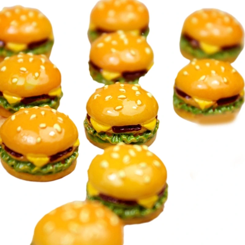 Realistic Kitchen Props Mini Hamburger Model Figure Toy for Kids 1/6 1/12 Dollhouse Pretend for Play Fake Toy Party