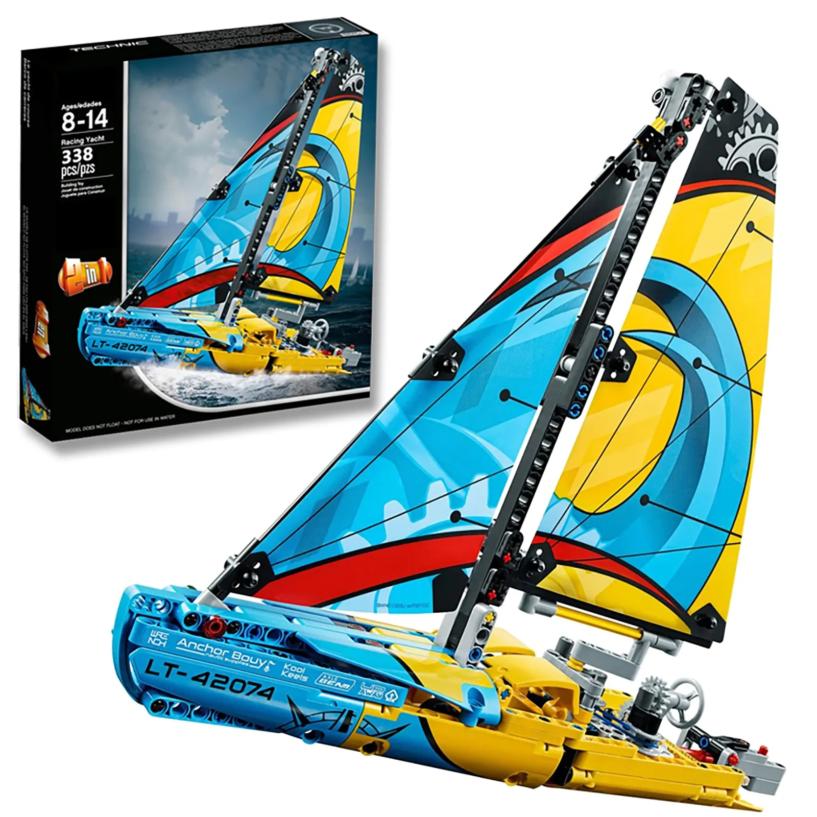 

338pcs Small Building Blocks 2-in-1 Mechanic Yacht Sailboat Racing Boat DIY Model