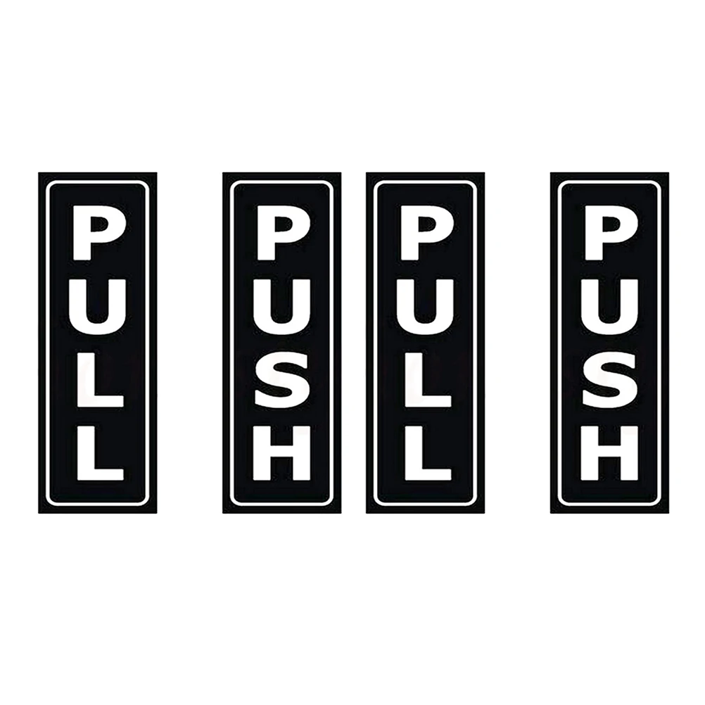 الإبداعية دفع سحب علامات الباب 4 قطعة ملصقات لمقهى متجر فندق مكتب لافتة للباب الشارات الاستخدام المنزلي #2