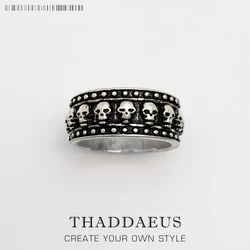 Band Skull Ring Blackened,Europe Style Rebel Punk Trendy Jewelry Good Jewerly For Women Men,2018 Gift In