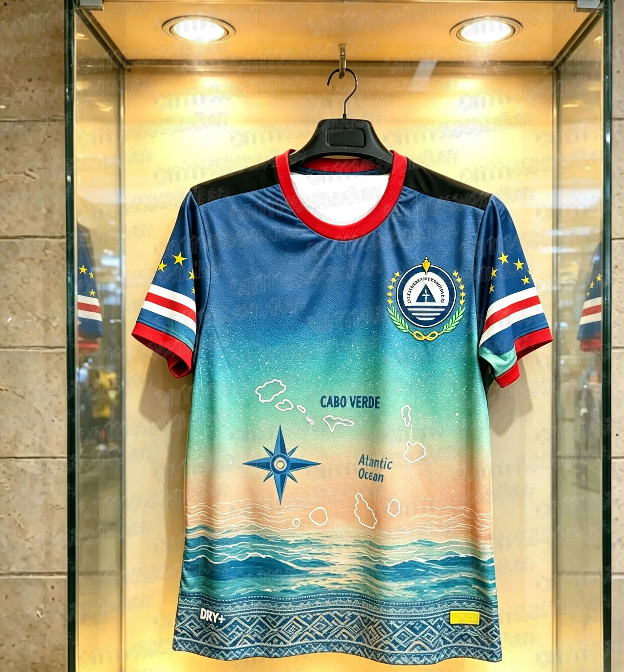 2026 Cabo Verde Gradient Ocean Island Map 3D Print T-shirt Summer Breathable Casual Sports Short Sleeve Unisex FamilyMatching