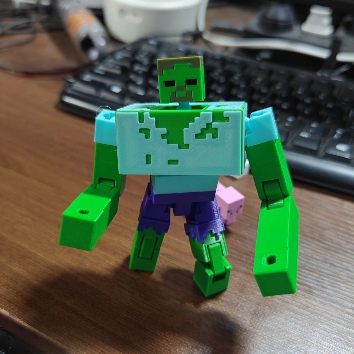 3D Printed Mutant Green Villager 13cm Articulated Action Figure with Multiple Transformations