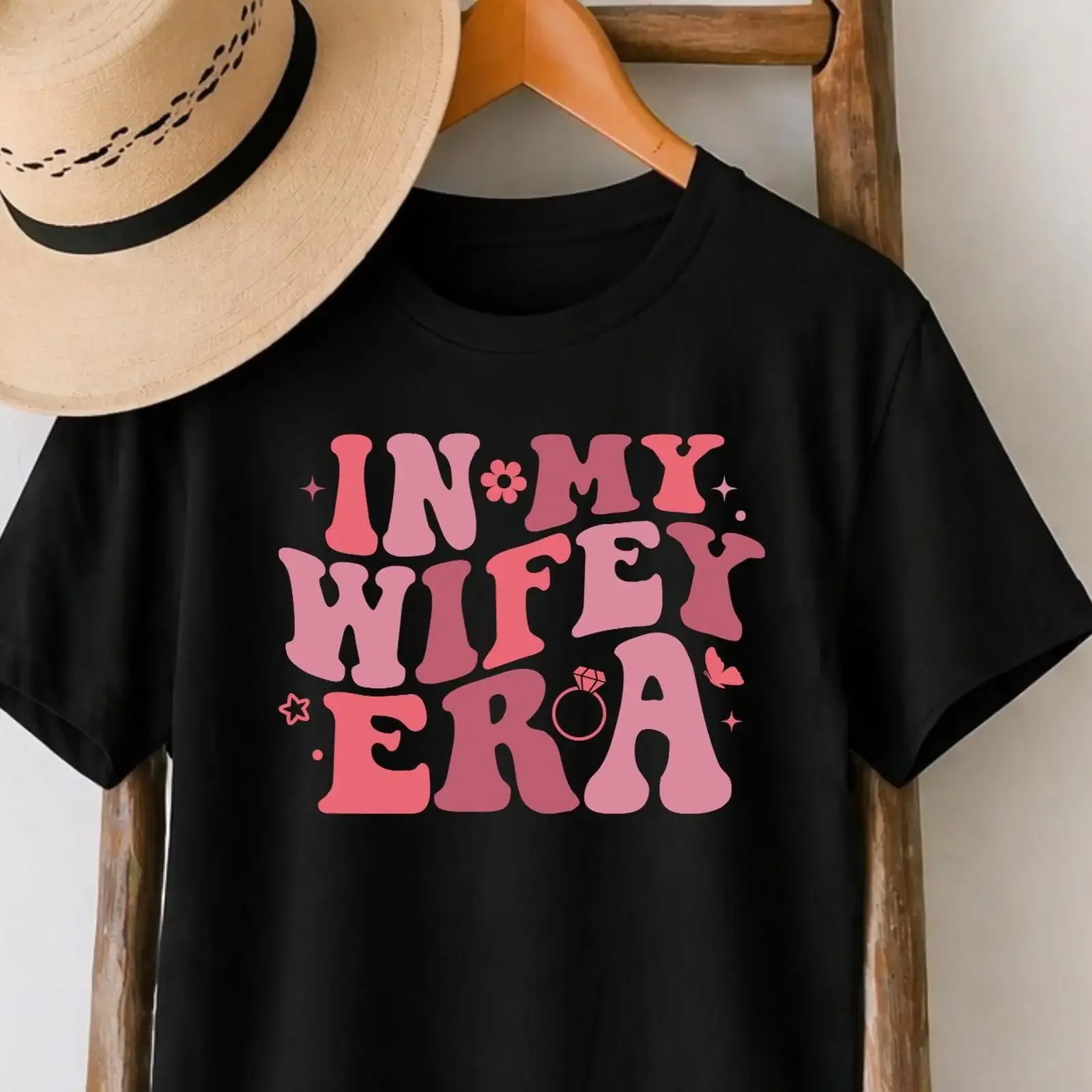 In My Wifey Era T Shirt Bride To Be Bridal Shower Engagement  vintage Washed Stretched Breathable graphic Stylish Comfortable