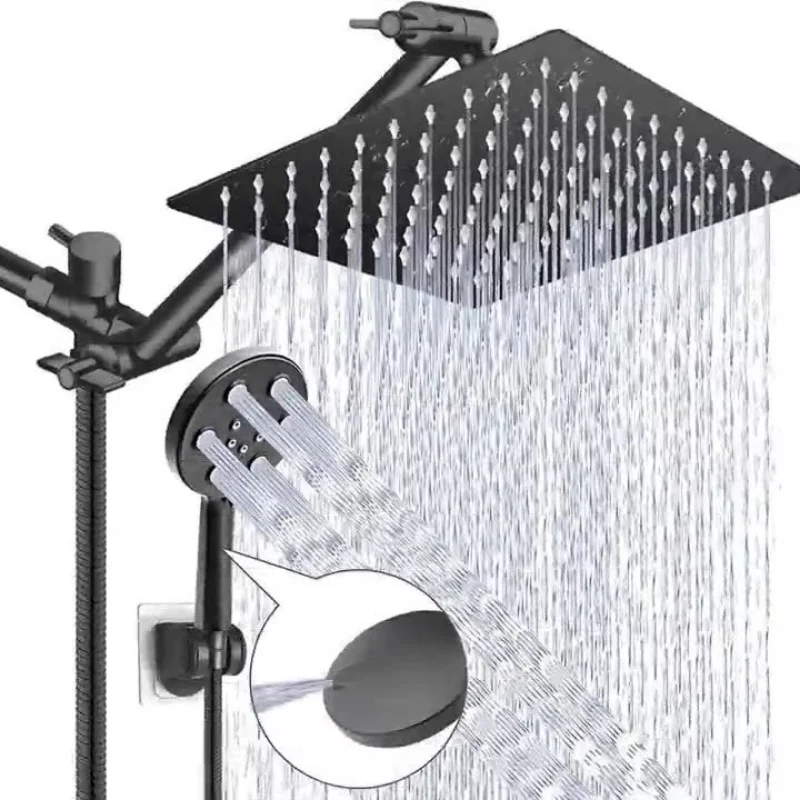 

8/10 Inch Black Bathroom Shower Sets Luxury Rain Shower System Stainless Steel Bathroom Faucet High Pressure Showers Mixer Set