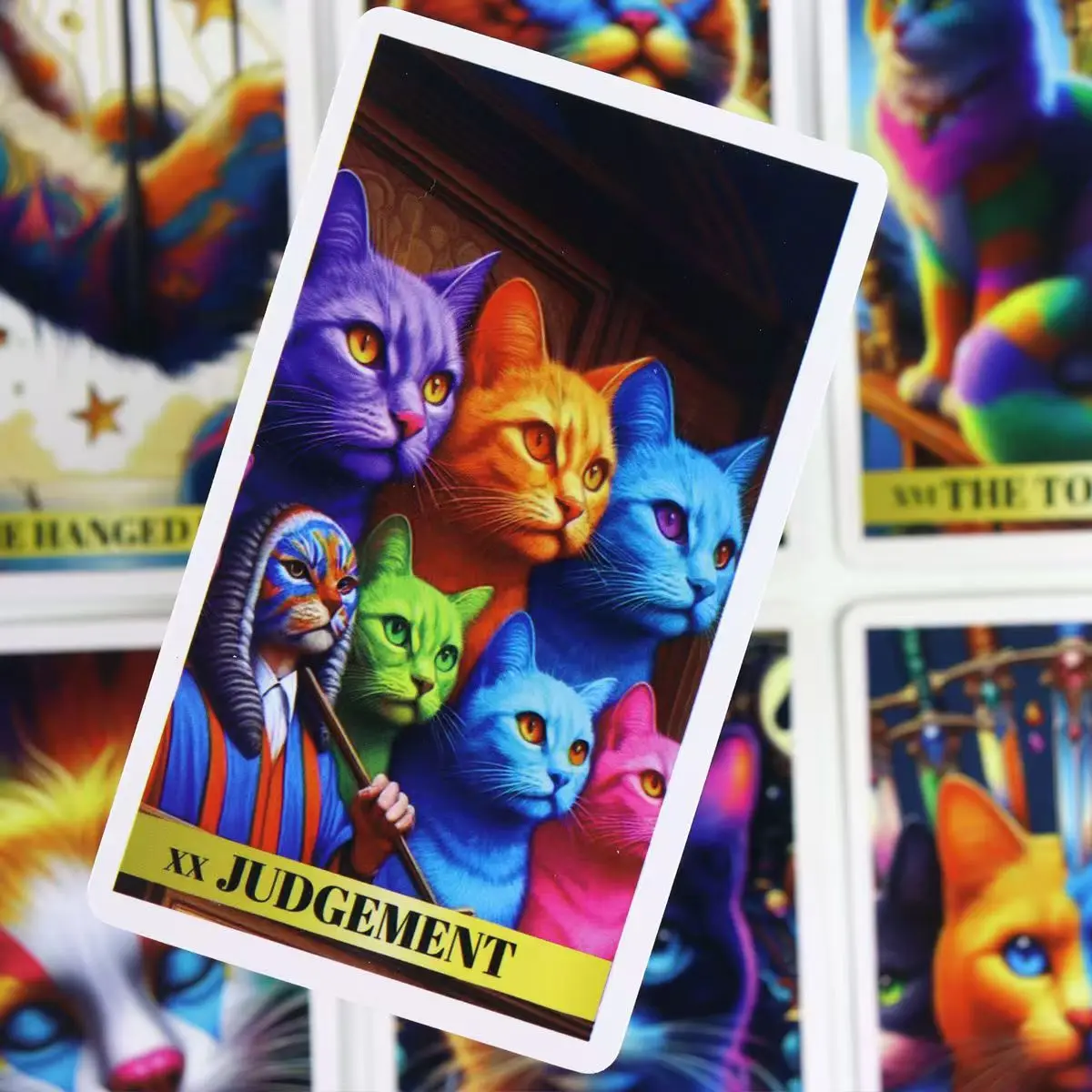 78 Colorful Cat Tarot Cards for Beginners Feline Deck Bursts with Color and Charm 10.3*6cm