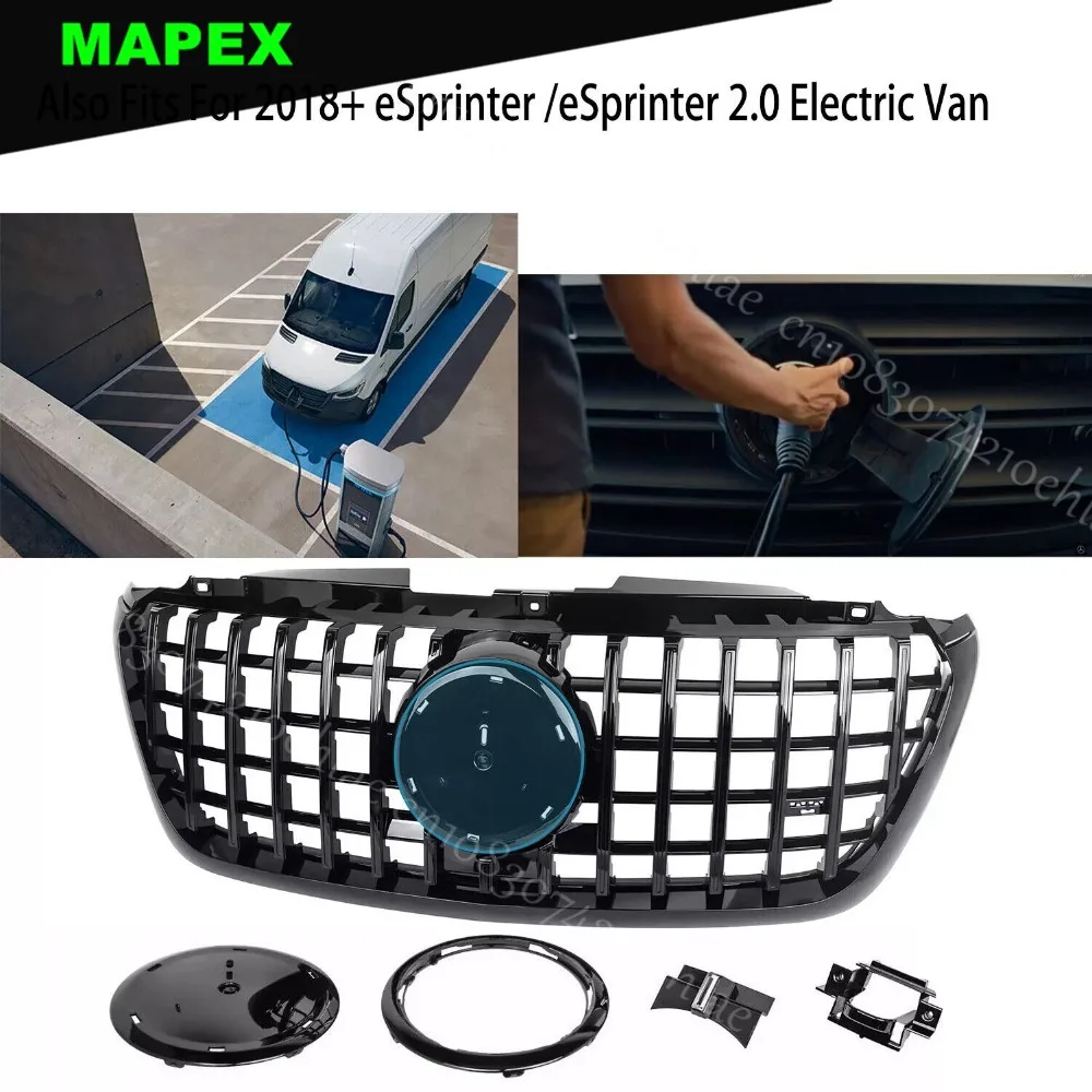 For 2019-2024 Mercedes W907/910 Sprinter 1500 2500 3500 Front Grille GT Black