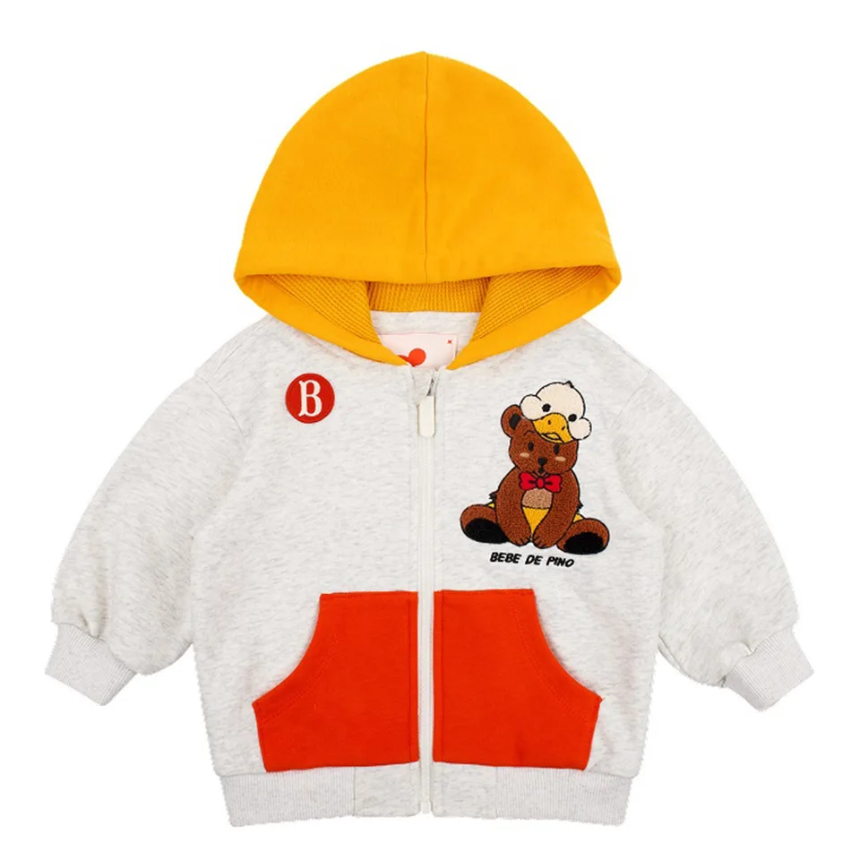 طقم سويت شيرت للأطفال 2025 خريف/شتاء موضة جديدة كرتونية سميكة دافئة للأولاد والبنات سترة من القطن الخالص سترة لطيفة