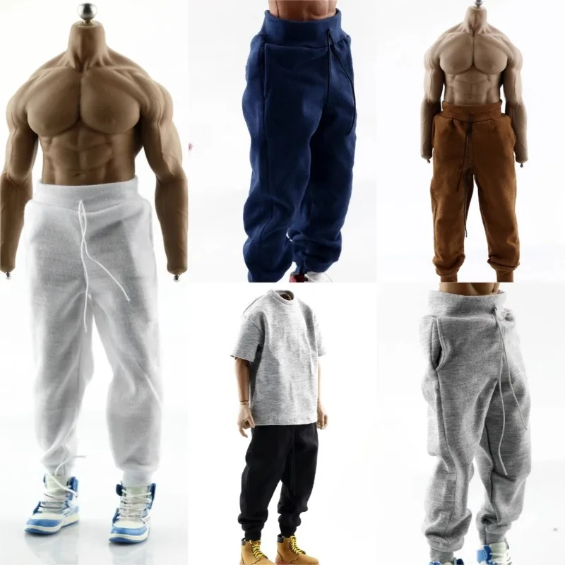 

1/6 весы мужской солдат в стиле хип-хоп свободные брюки спортивные штаны модель одежды для 12 "Tbl M34 сильное мышечное тело