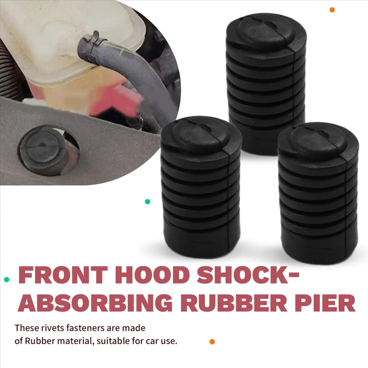 Super Sale 100Pcs Engine Cover Shockproof Cushion Pad Rubber Buffer Bands Pier Shock Block Hood-Glue for Hyundai I I X35 X36