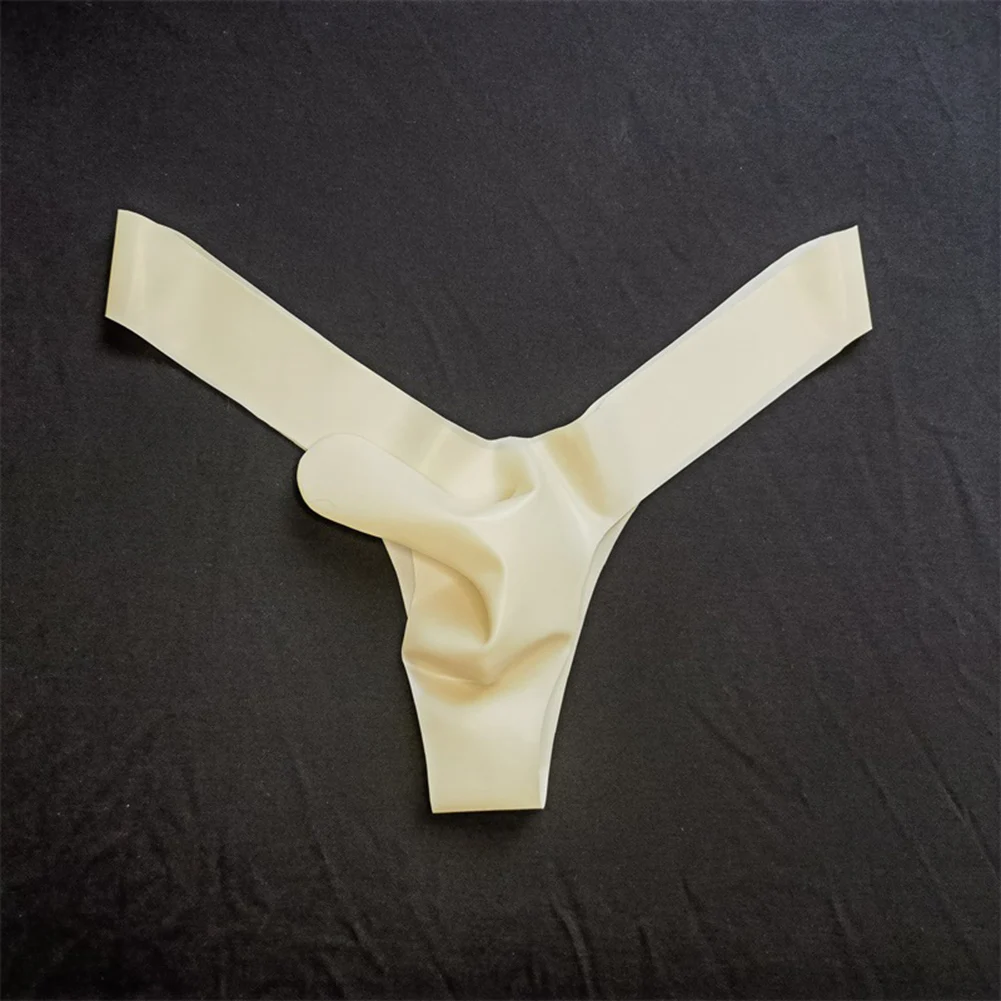 

Mens Latex Lingerie Soft Underwear Rubber Elephant Nose Thongs Gay Sissy Pouch Briefs Nightwear Safety Men's Triangular Panties