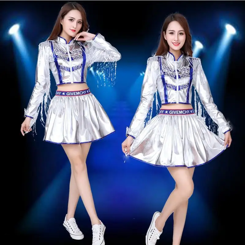 Sequin Hip Hop Jazz Dance Dress Omen Modern Stage Performance Street Dance Costumes DS Cheerleaders Clothing Festival Outfit